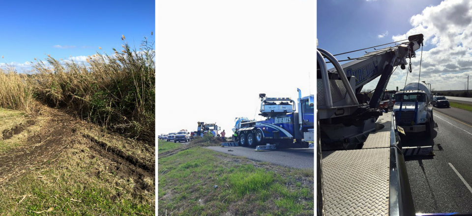 Loaded Cement Truck In The Marsh 